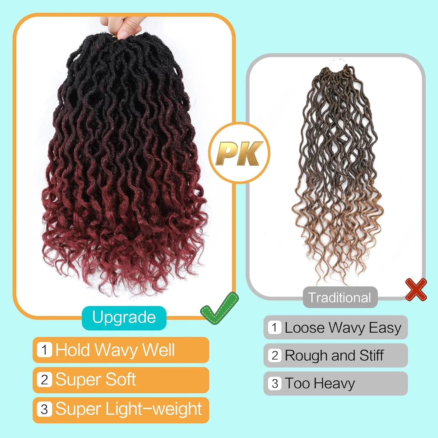 Karida Goddess Locs Crochet Hair 12 Inch, 8 Packs Faux Locs Crochet Hair For Black Women, Pre Looped Crochet Hair Goddess Locs With Curly Ends (12 Inch (Pack of 8), 1B/99j/530#)