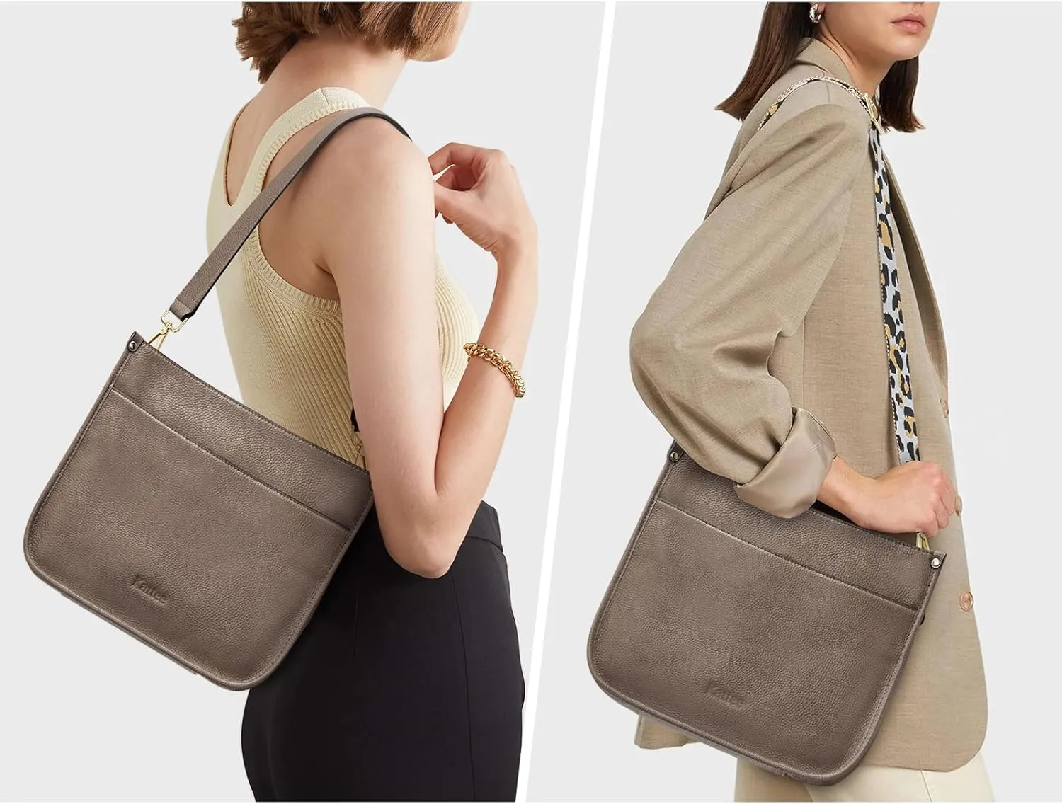 Kattee Leather Crossbody Bags for Women, Fashion Shoulder Purse, Hobo Handbags with Adjustable Strap