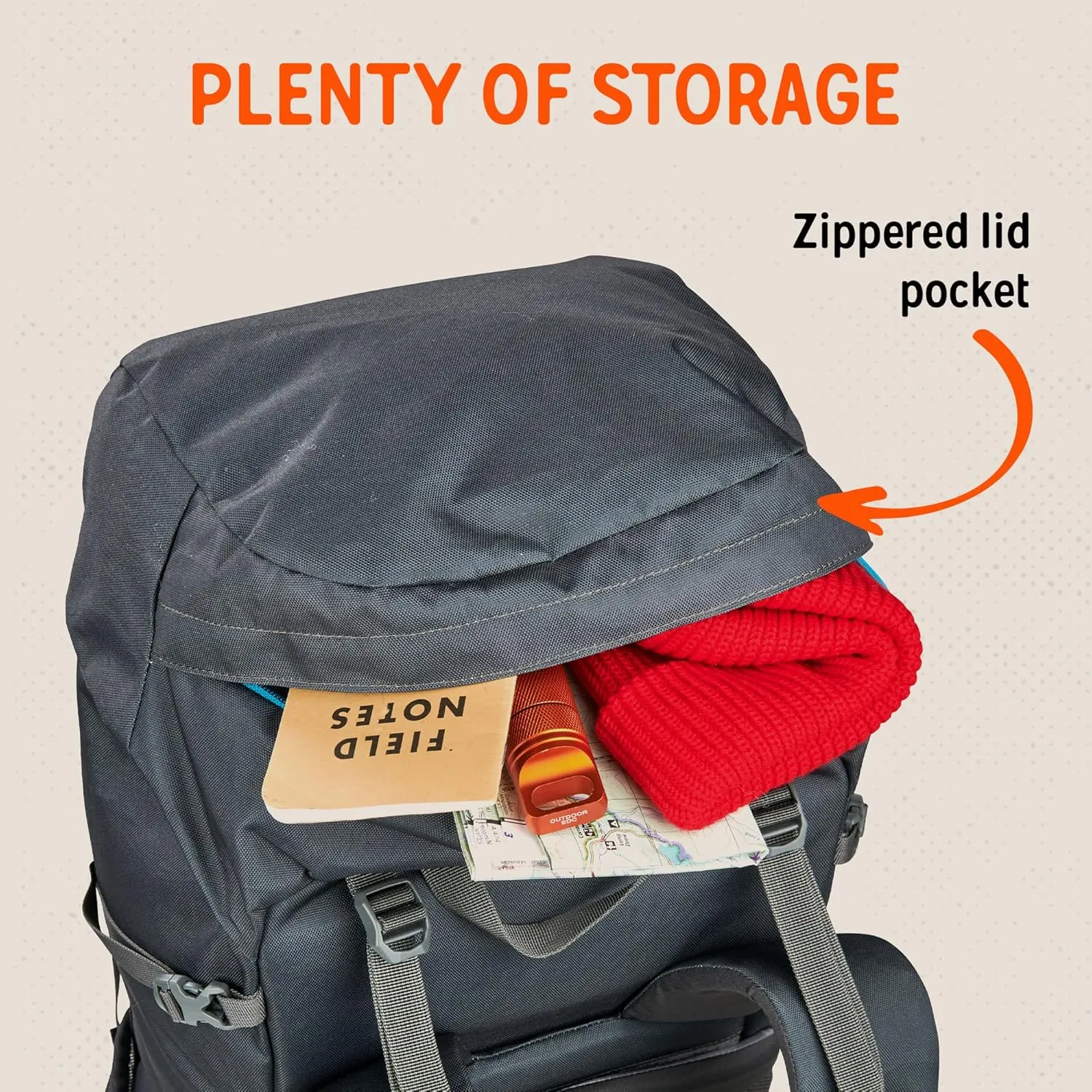 Kelty Asher Day Hiking Pack, 18-85 Liter Capacity, Hiking, Backpacking, Travel Pack, Internal Frame 2023 Model (65L Beluga)