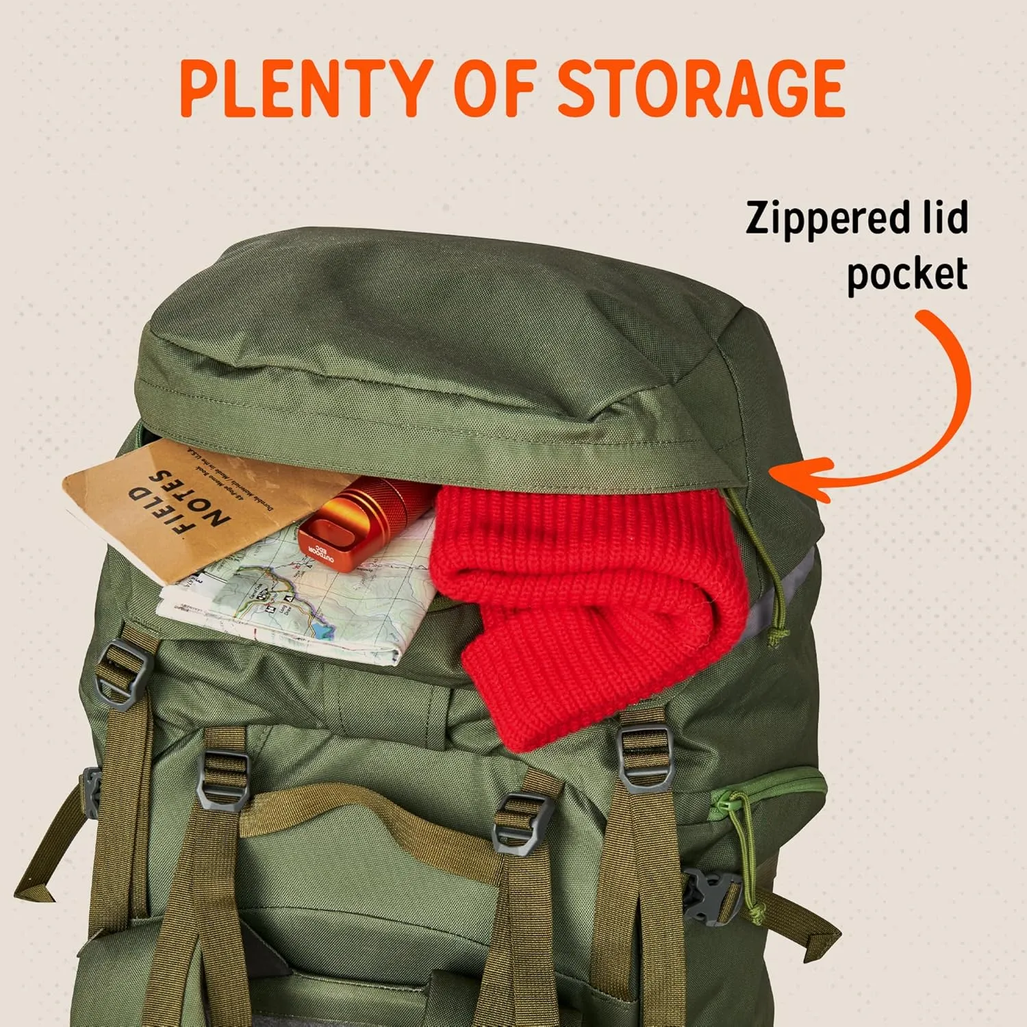 Kelty Asher Day Hiking Pack, 18-85 Liter Capacity, Hiking, Backpacking, Travel Pack, Internal Frame 2023 Model (85L Winter Moss)