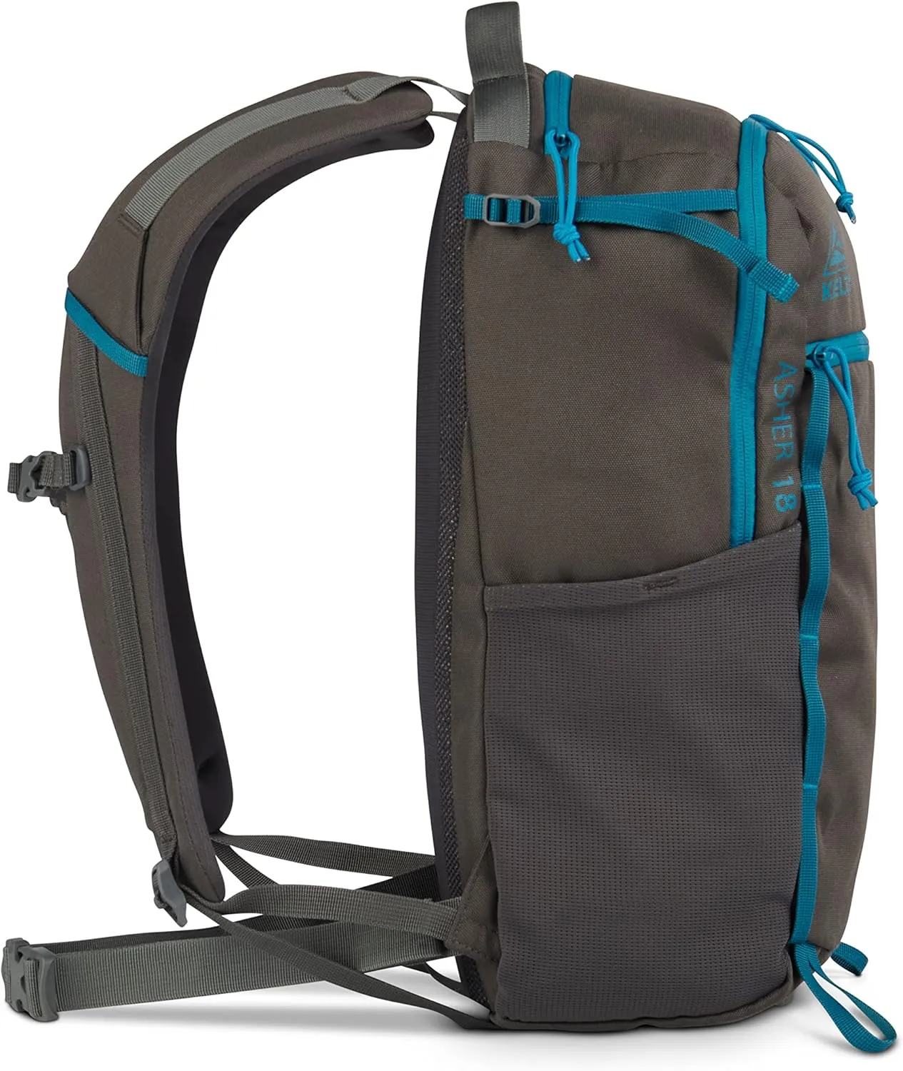 Kelty Asher Day Hiking Pack, 18-85 Liter Capacity, Men’s and Women’s Hiking, Backpacking, Travel Pack, Hydration Compatible, Internal Frame 2023 Model (18L Beluga)