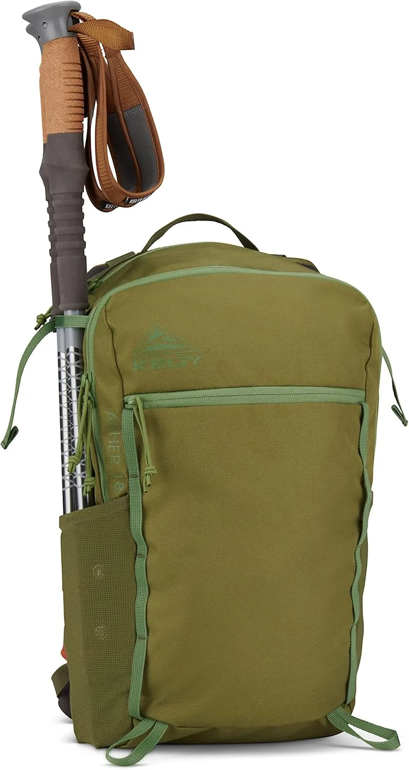 Kelty Asher Day Hiking Pack, 18-85 Liter Capacity, Men’s and Women’s Hiking, Backpacking, Travel Pack, Hydration Compatible, Internal Frame 2023 Model (18L Moss)