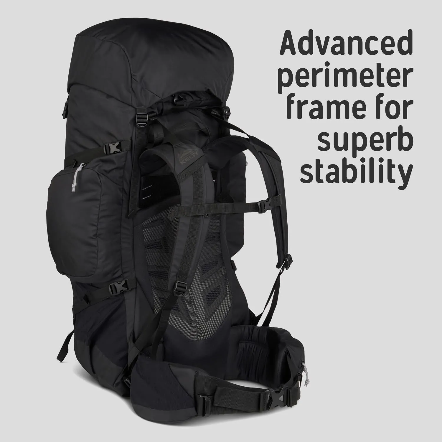 Kelty Coyote 60-105 Liter Internal Frame Backpack - Hiking, Backpacking, Travel, Hydration Compatible, Adjustable Torso (85L / Black)