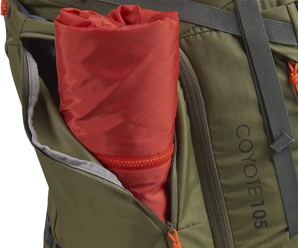 Kelty Coyote 60-105 Liter Internal Frame Backpack - Hiking, Backpacking, Travel, Hydration Compatible, Fully Adjustable (105L / Dark Olive)