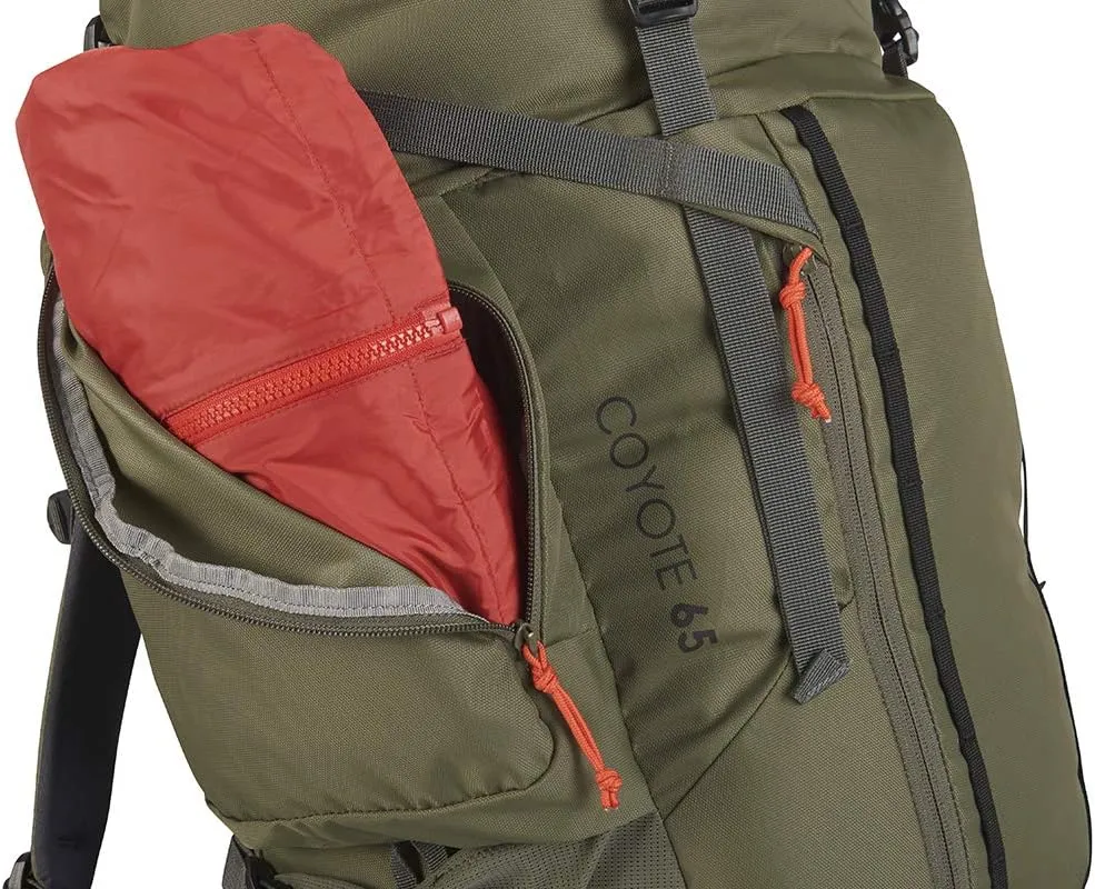 Kelty Coyote 60-105 Liter Internal Frame Backpack - Hiking, Backpacking, Travel, Hydration Compatible, Fully Adjustable (65L / Dark Olive)