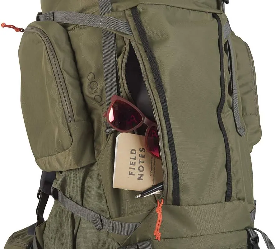 Kelty Coyote 60-105 Liter Internal Frame Backpack - Hiking, Backpacking, Travel, Hydration Compatible, Fully Adjustable (65L / Dark Olive)