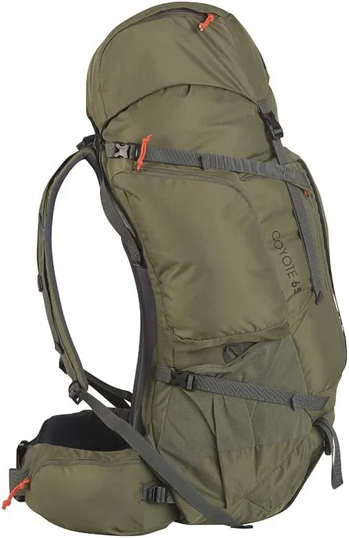 Kelty Coyote 60-105 Liter Internal Frame Backpack - Hiking, Backpacking, Travel, Hydration Compatible, Fully Adjustable (65L / Dark Olive)