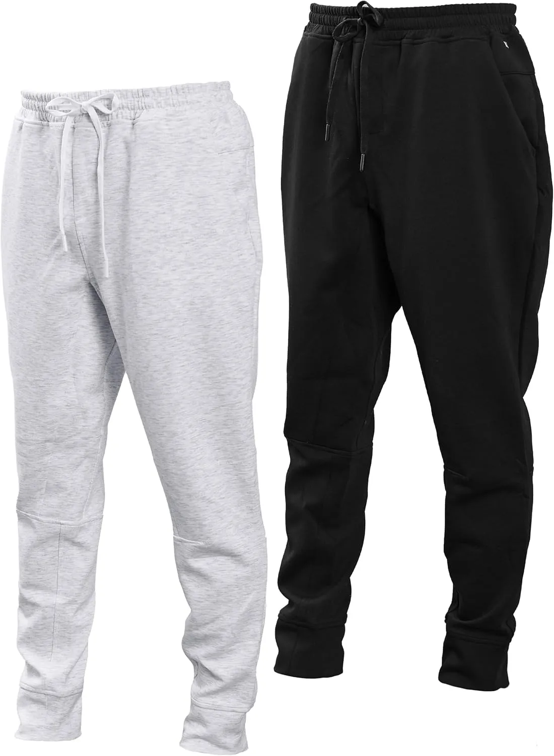 Kenneth Cole REACTION Stretch Scuba Knit Tapered Sweatpants for Men 2-Pack, Active Mens Joggers with Pockets Pack of 2