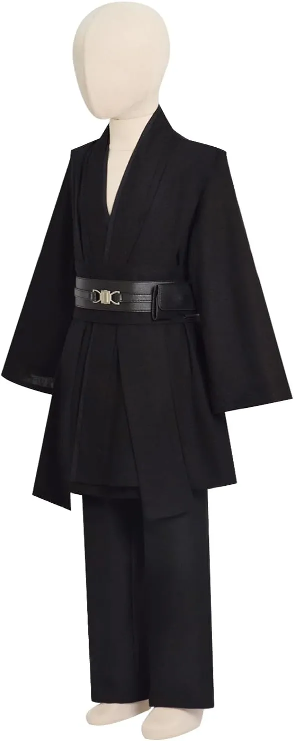 Kids Anakin Costume for Boys - Tunic With Hooded Robe Jedi Uniform - Halloween Cosplay Outfit for Children