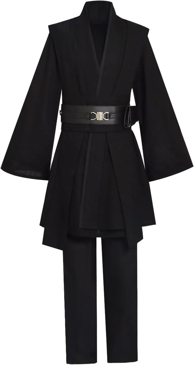 Kids Anakin Costume for Boys - Tunic With Hooded Robe Jedi Uniform - Halloween Cosplay Outfit for Children