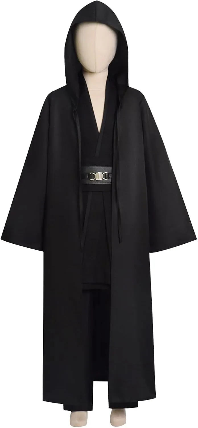 Kids Anakin Costume for Boys - Tunic With Hooded Robe Jedi Uniform - Halloween Cosplay Outfit for Children