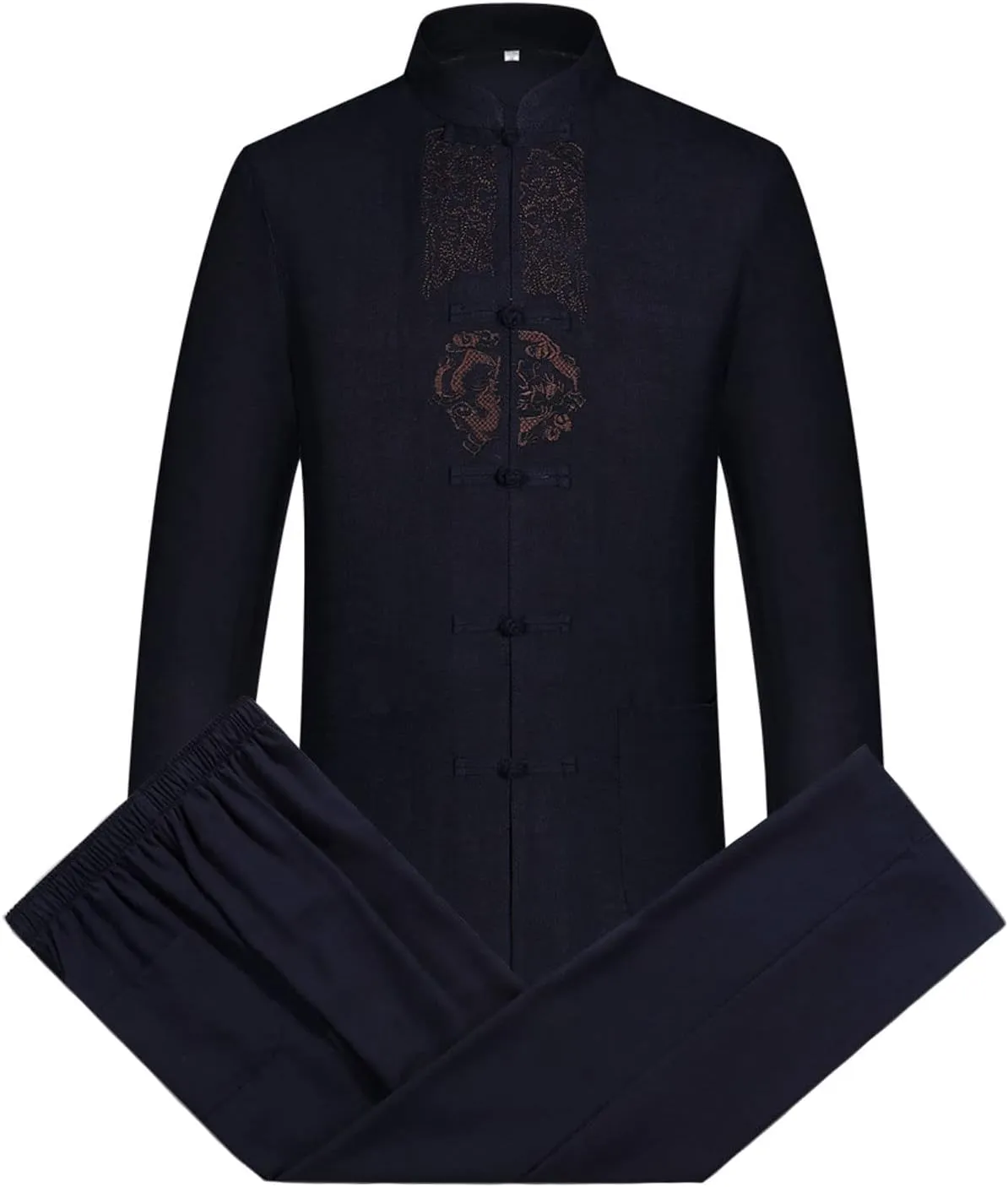 Kung Fu Suit Sets Mens Chinese Tang Suit Hanfu Martial Arts Clothes Shirt Traditional Uniform Tops Bottoms