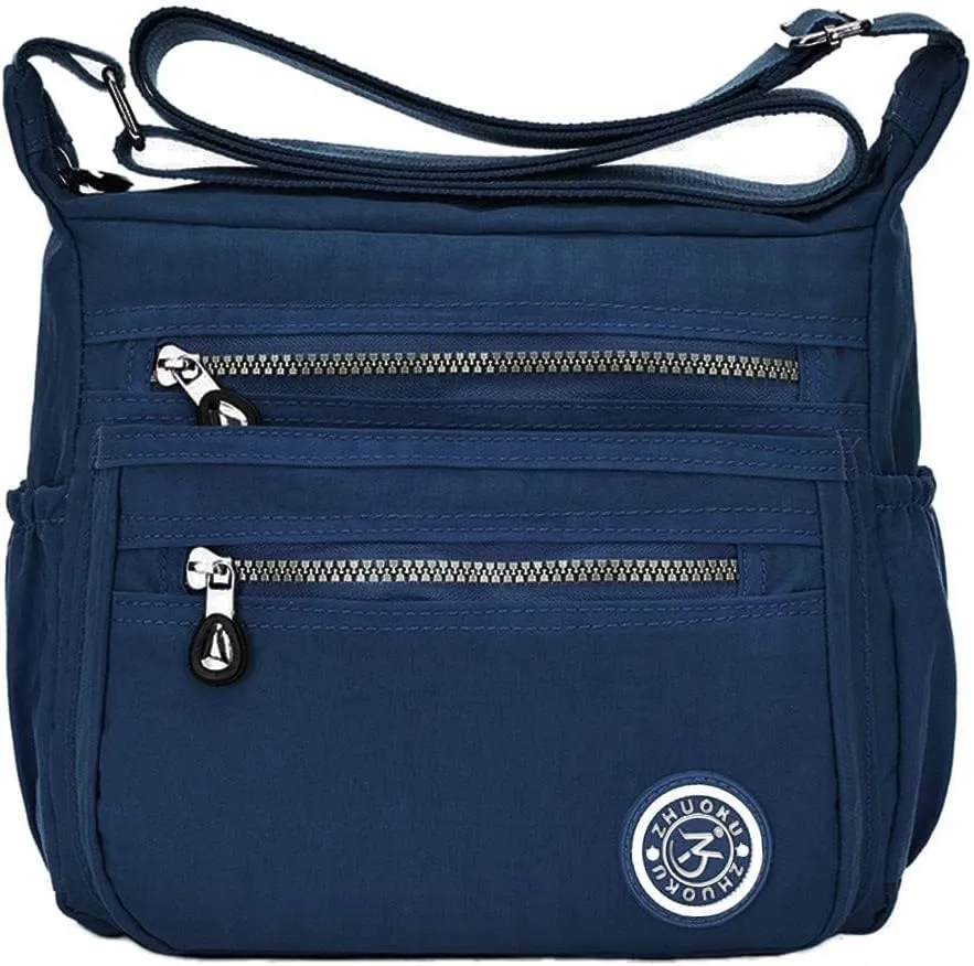 KXF Women's Waterproof Nylon Casual Crossbody Shoulder Messenger Bag Travel Purse Handbag with Multi Pocket