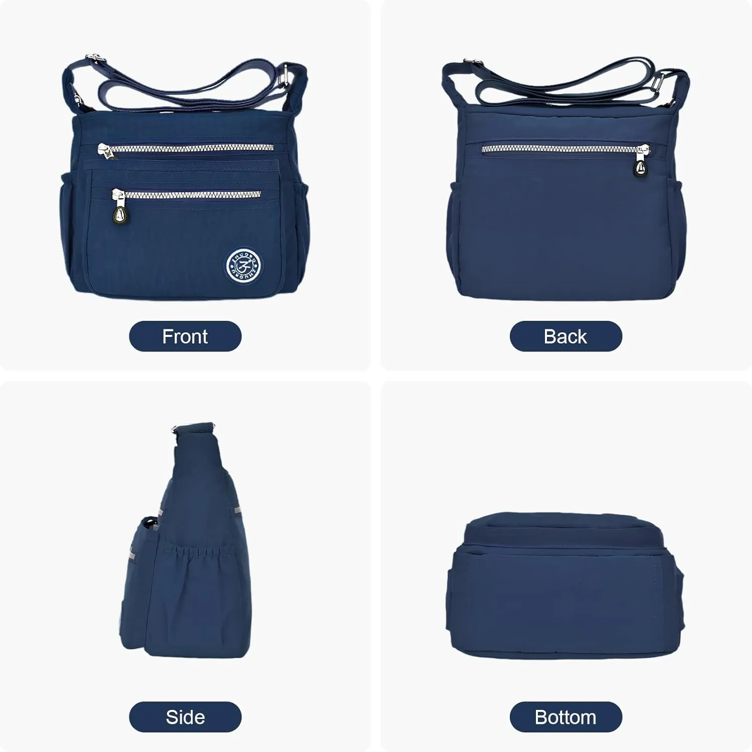 KXF Women's Waterproof Nylon Casual Crossbody Shoulder Messenger Bag Travel Purse Handbag with Multi Pocket