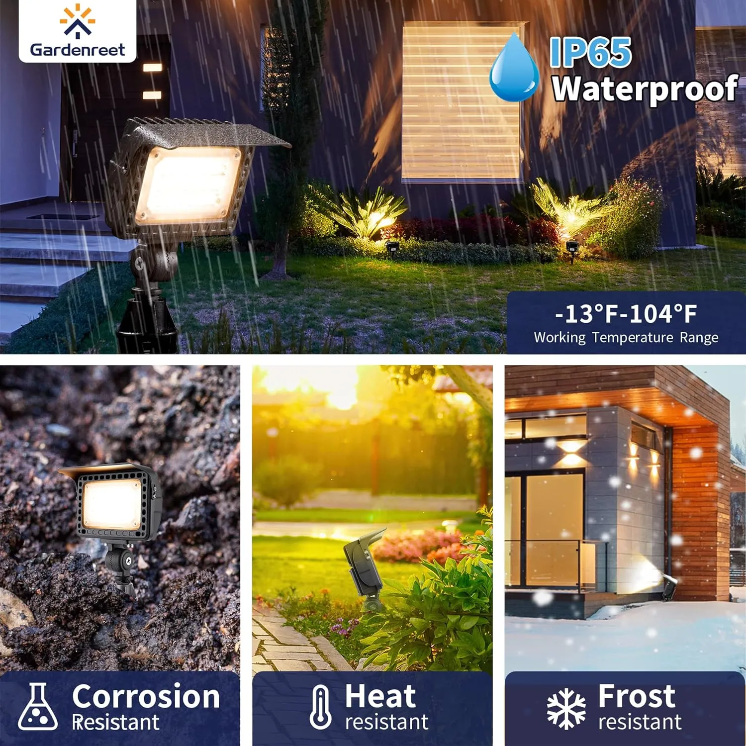 Landscape LED Flood Lights - 7W Outdoor Low Voltage Wall Wash Lights, 12V Waterproof Angle Adjustable Wide Beam Hardwired Aluminum Brown for Garden Patio House Sign 6 Pack