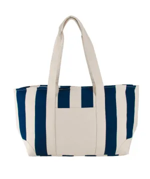 Large Striped Canvas Tote