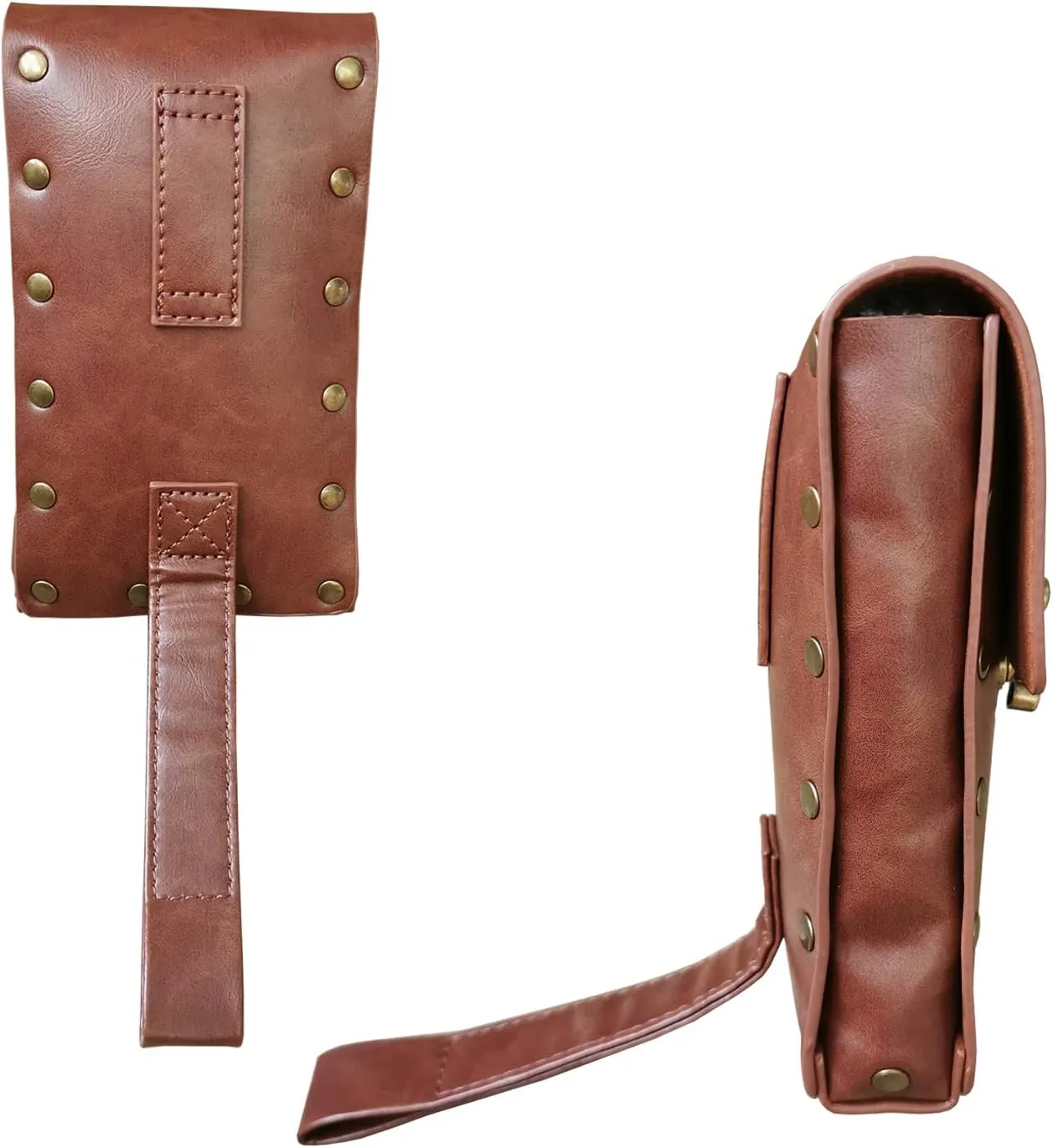 Larswon Renaissance Leg Bag - Synthetic Leather Belt Harness Thigh Bag for Women - Hip Coffee