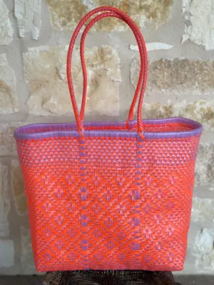 Lavender and Orange Woven Tote
