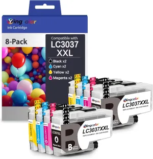 LC3037XXL Ink Cartridges Compatible Replacement for Brother LC3037 Ink Cartridges Work for MFC-J5845DW MFC-J6945DW MFC-J5945DW Printer-8 Packs LC3037 bk/c/m/y (2BK/2C/2M/2Y)