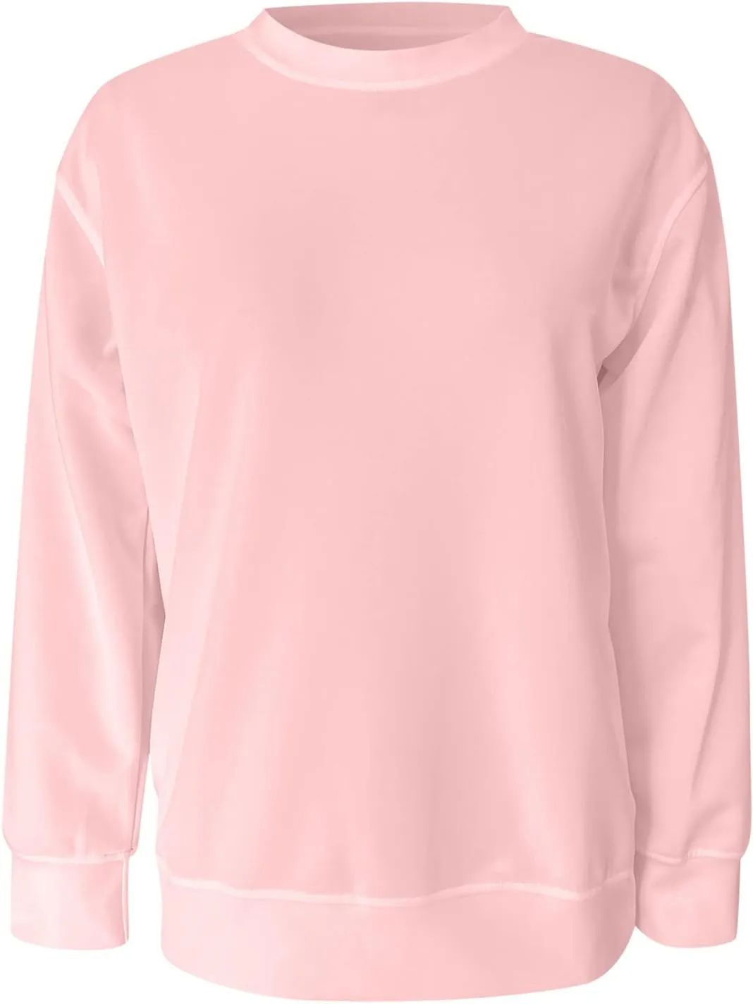 LCMTWX Womens Casual Round Neck Sweatshirt Long Sleeve Top Cute Pullover Loose Version Pullover Sweater Women Hoodie plus