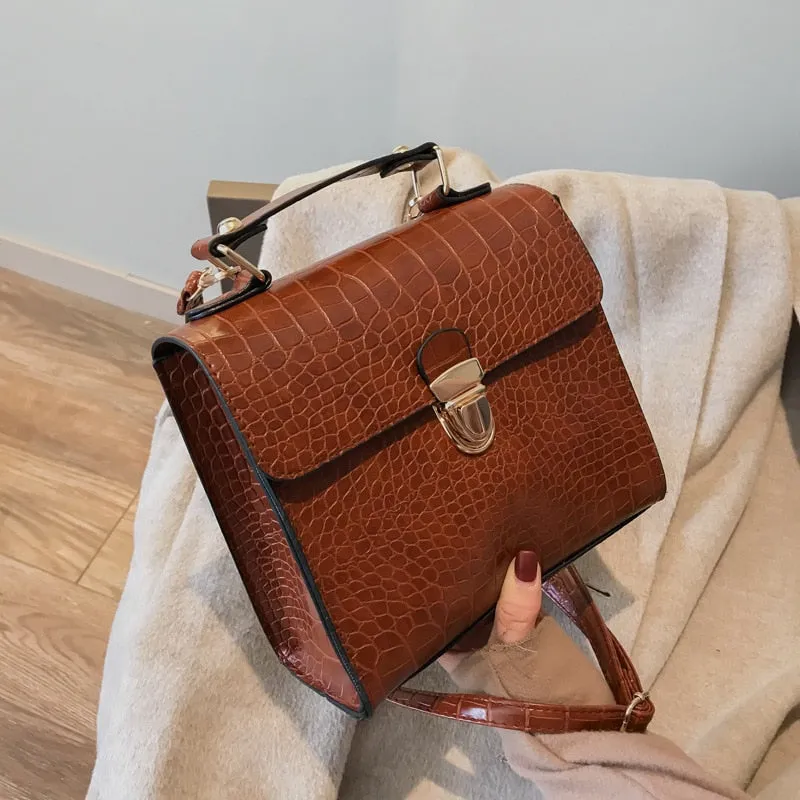 Leather Brown and Gold Bag