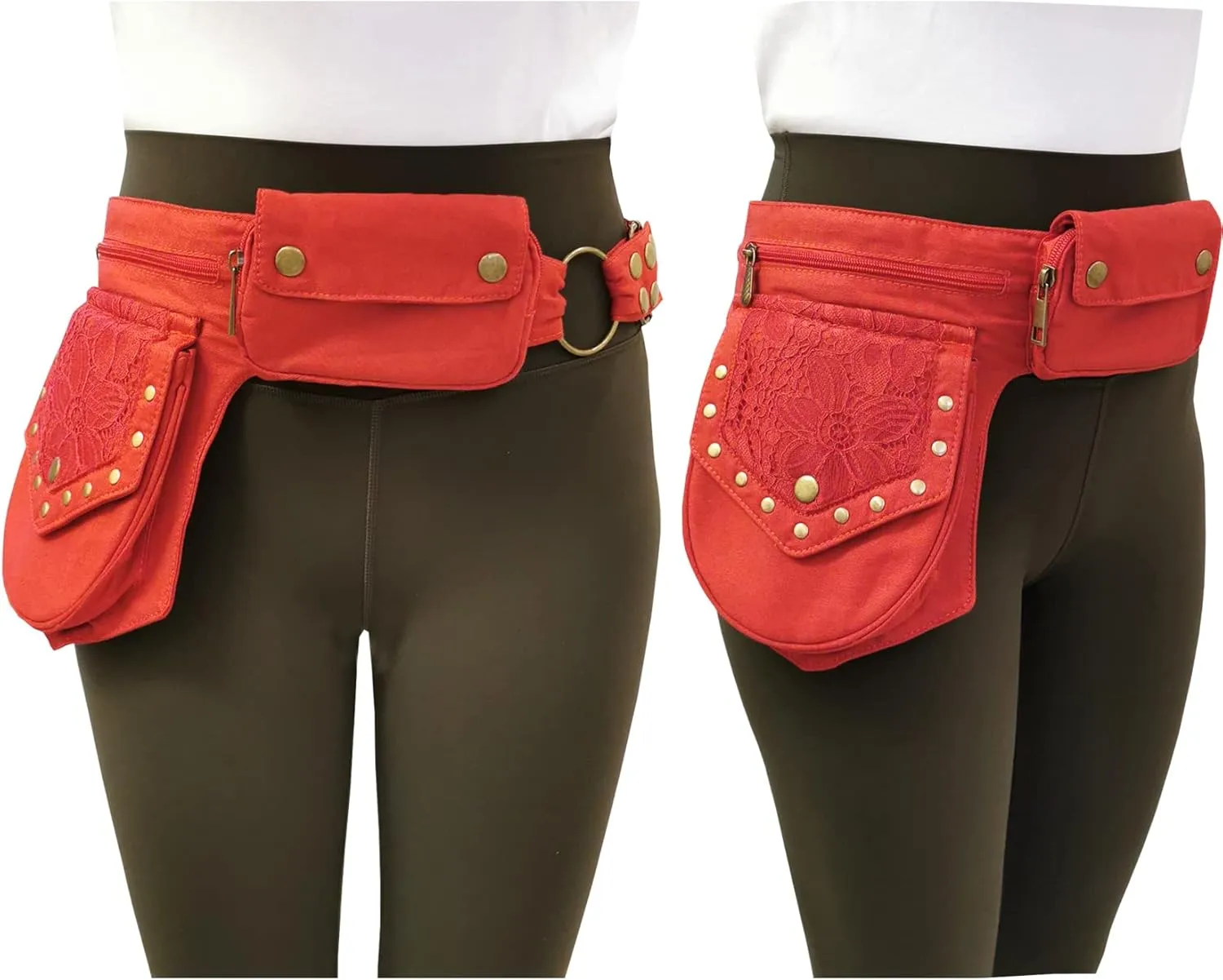 Leg Bag Thigh Bag for Women Renaissance Bag Lace Waist Bag Festival Bag Hip Bag Renaissance Belt Bag Women Red