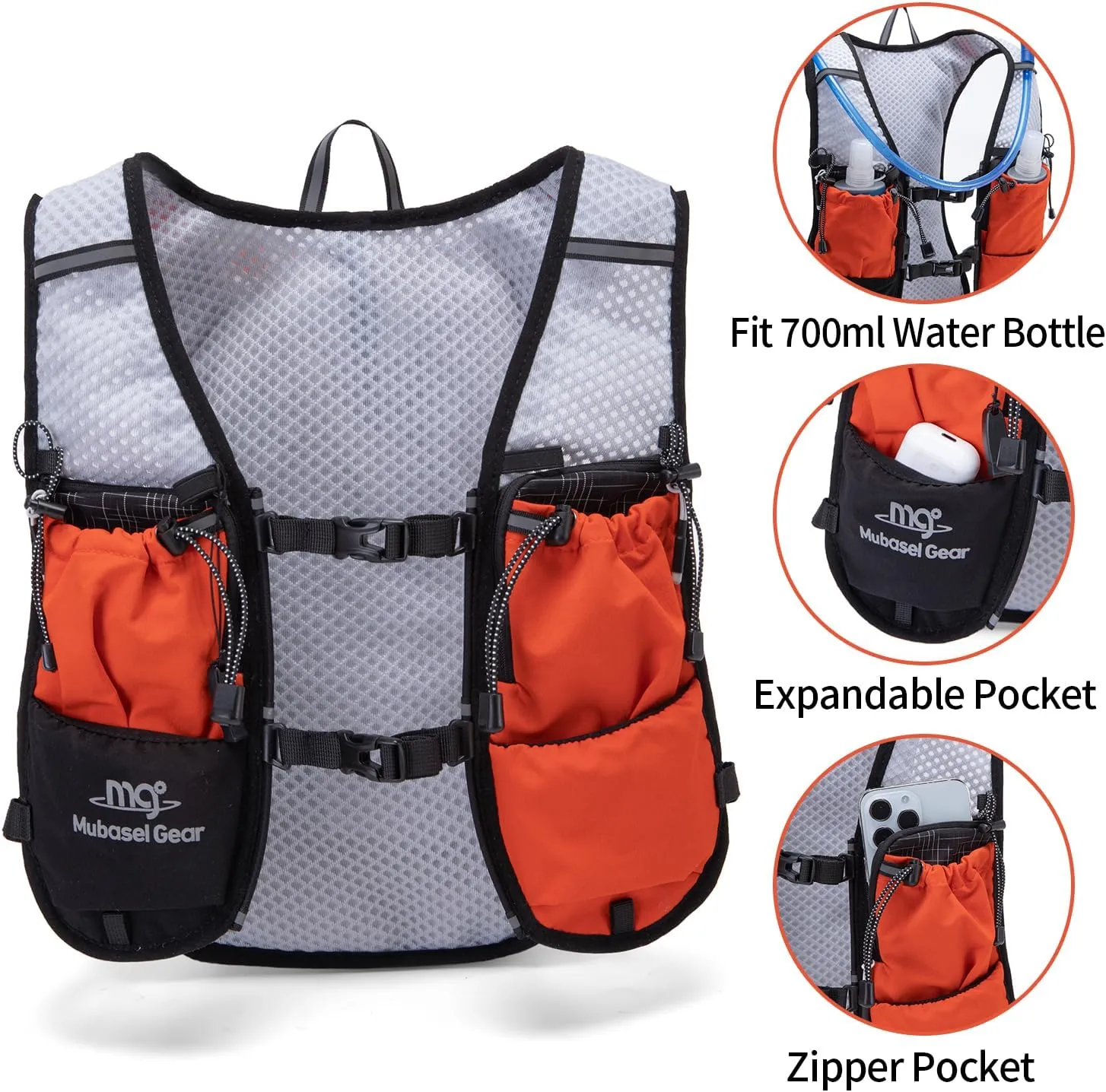 Lightweight Running Vest for Women & Men Hydration Backpack Pack with 1.5L Water Bladder Bag Running Gear Accessories for Hiking Marathon Trail Cycling