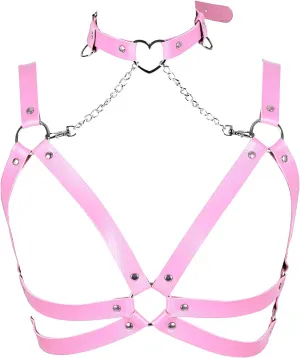 Lingerie cage Chest strap Leather Bra Body chain harness for women Punk Festival rave Dance Rock Photography Waist belt
