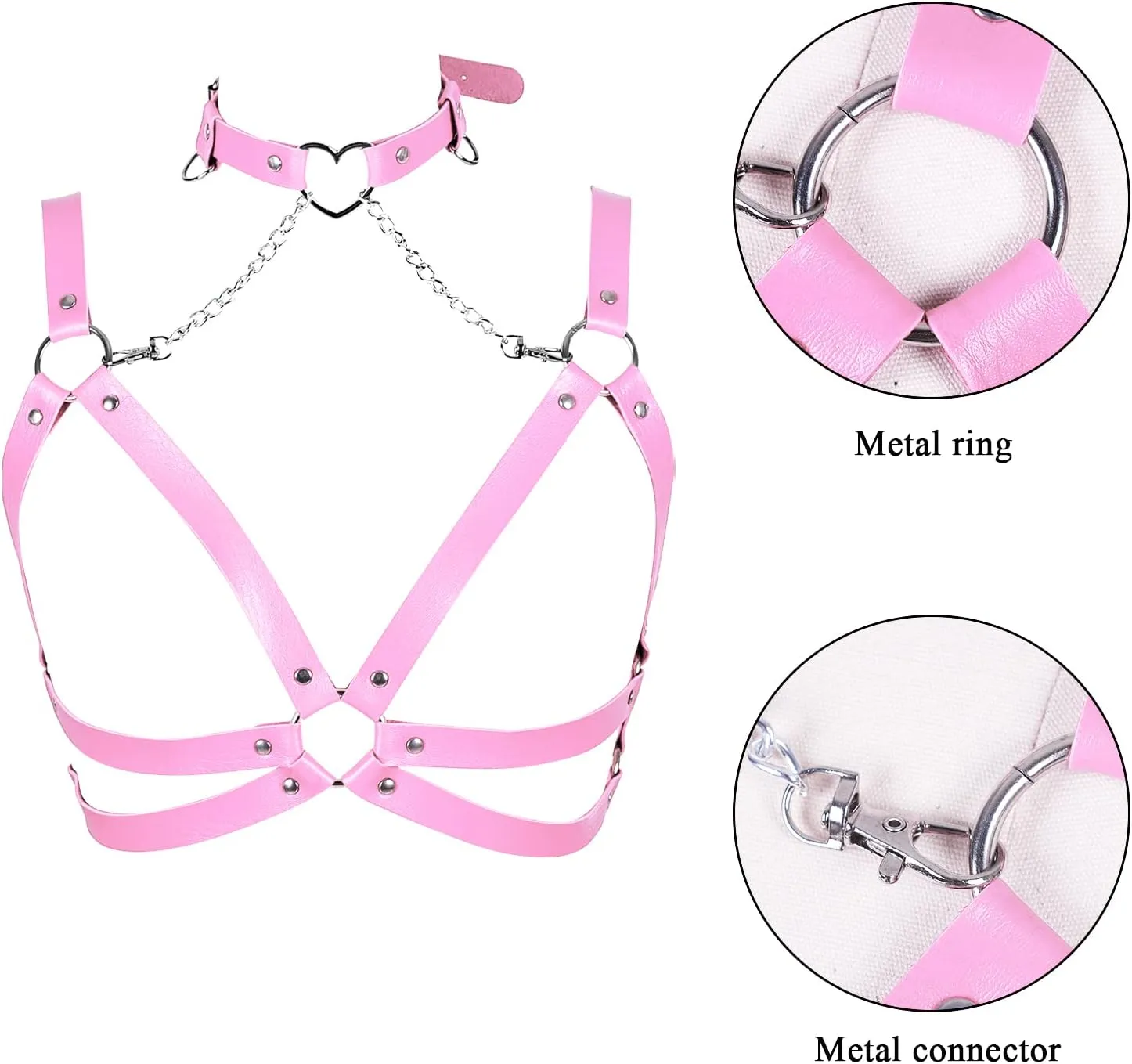 Lingerie cage Chest strap Leather Bra Body chain harness for women Punk Festival rave Dance Rock Photography Waist belt