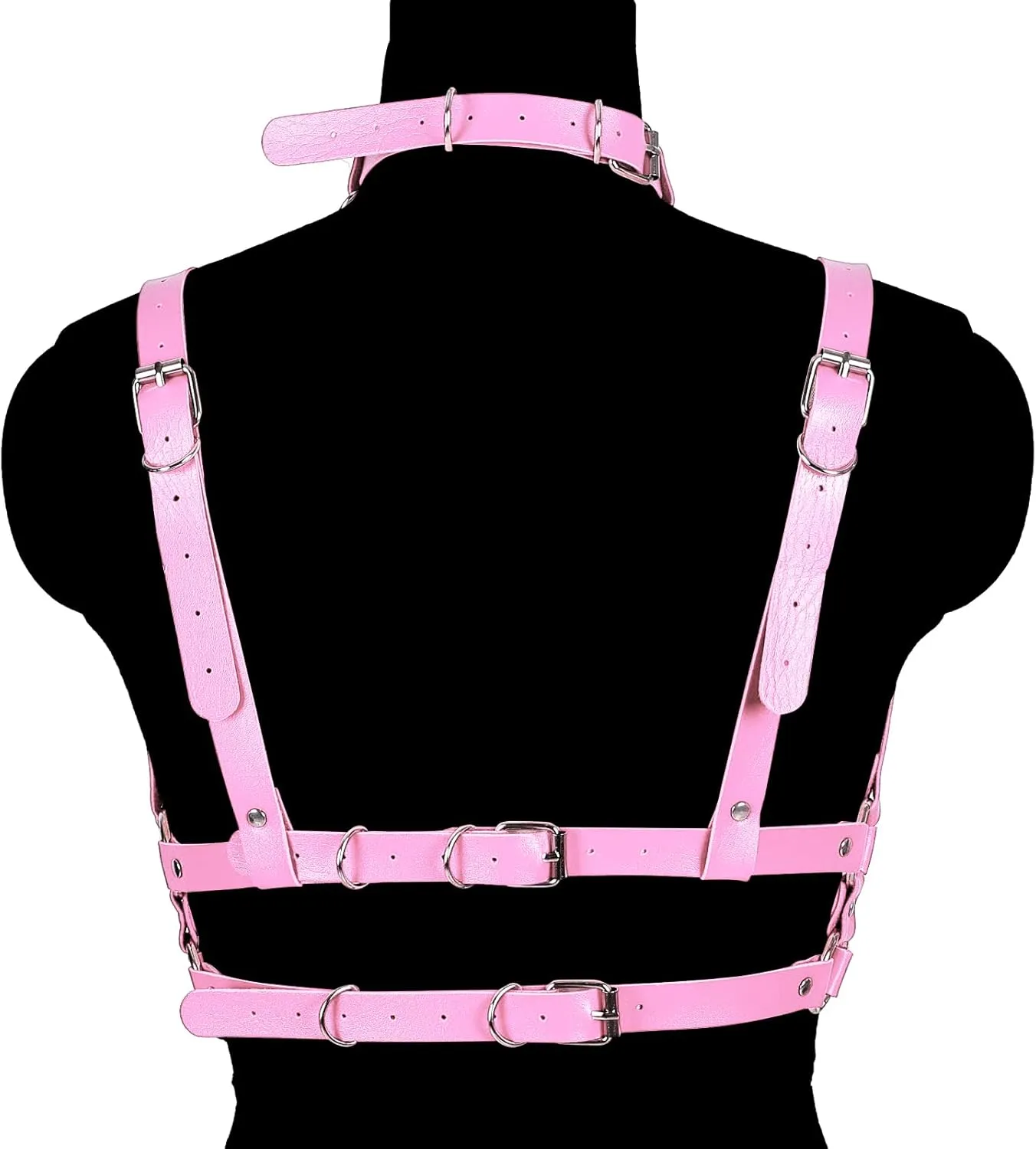 Lingerie cage Chest strap Leather Bra Body chain harness for women Punk Festival rave Dance Rock Photography Waist belt