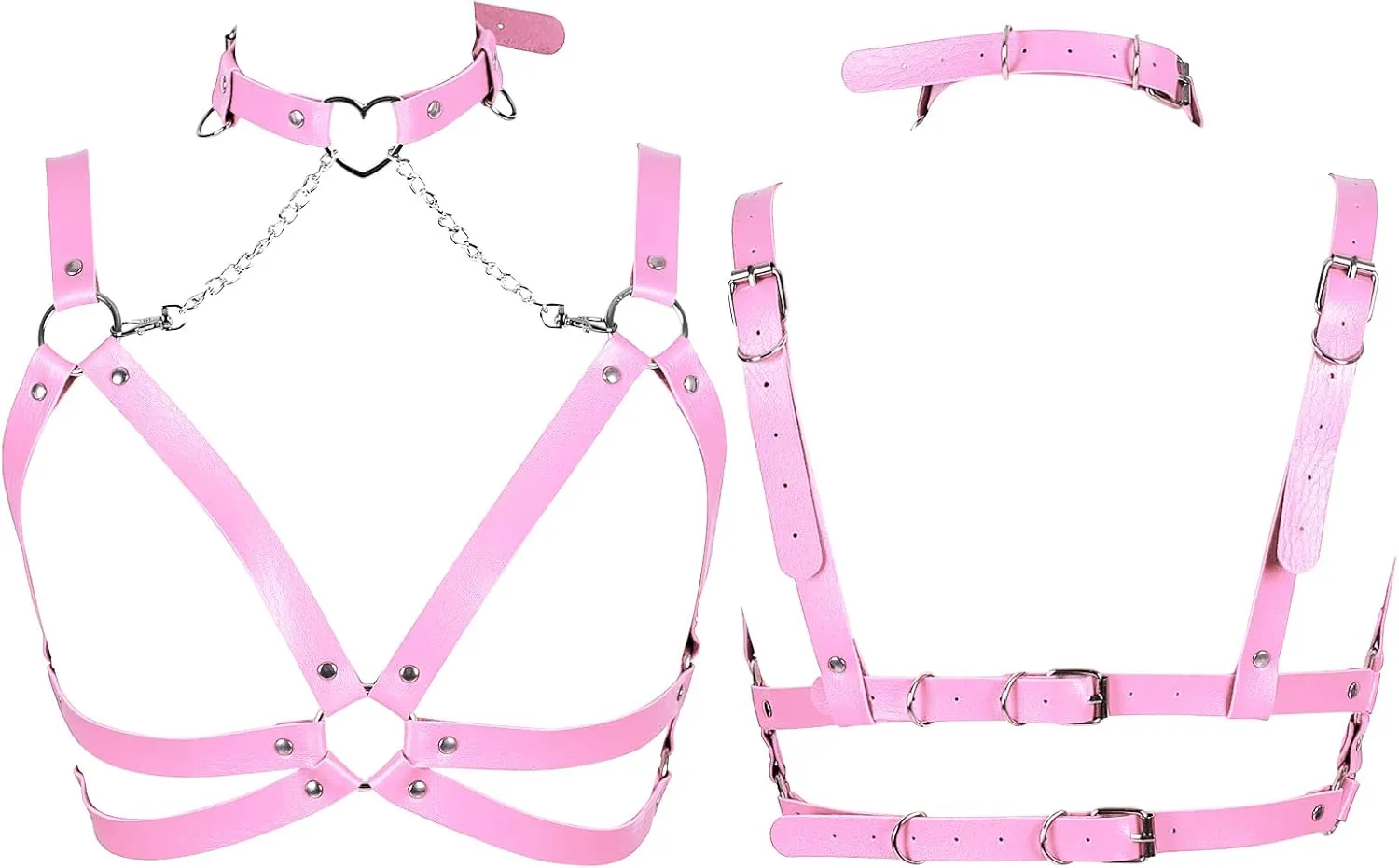 Lingerie cage Chest strap Leather Bra Body chain harness for women Punk Festival rave Dance Rock Photography Waist belt