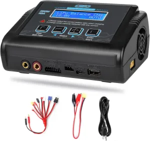 Lipo Battery Charger, 1S-6S RC Car Charger 150W Lipo Charger 10A Balance Charger Fast Charge Discharge Smart Charger for LiPo/Li-ion/LiFe Battery(1-6s) NiMH/NiCd (1-15s) RC Hobby Battery Charger