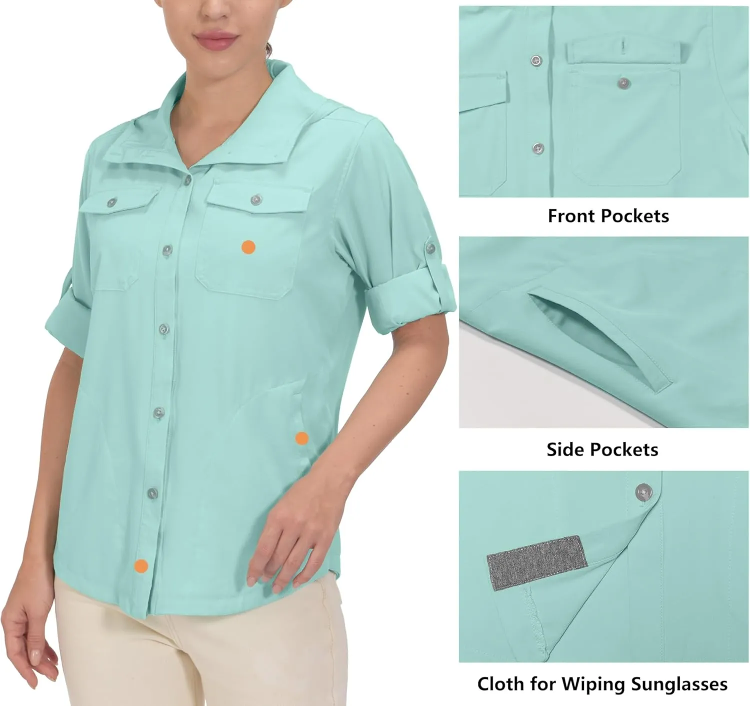 Little Donkey Andy Women's Hoodie Long Sleeve Shirt UPF 50  Sun Protection Outdoor Quick Dry Fishing Hiking Shirts