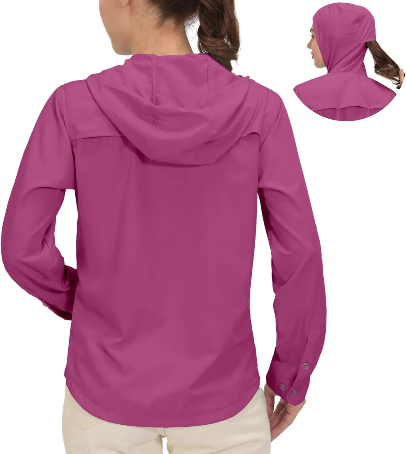 Little Donkey Andy Women's Hoodie Long Sleeve Shirt UPF 50  Sun Protection Outdoor Quick Dry Fishing Hiking Shirts