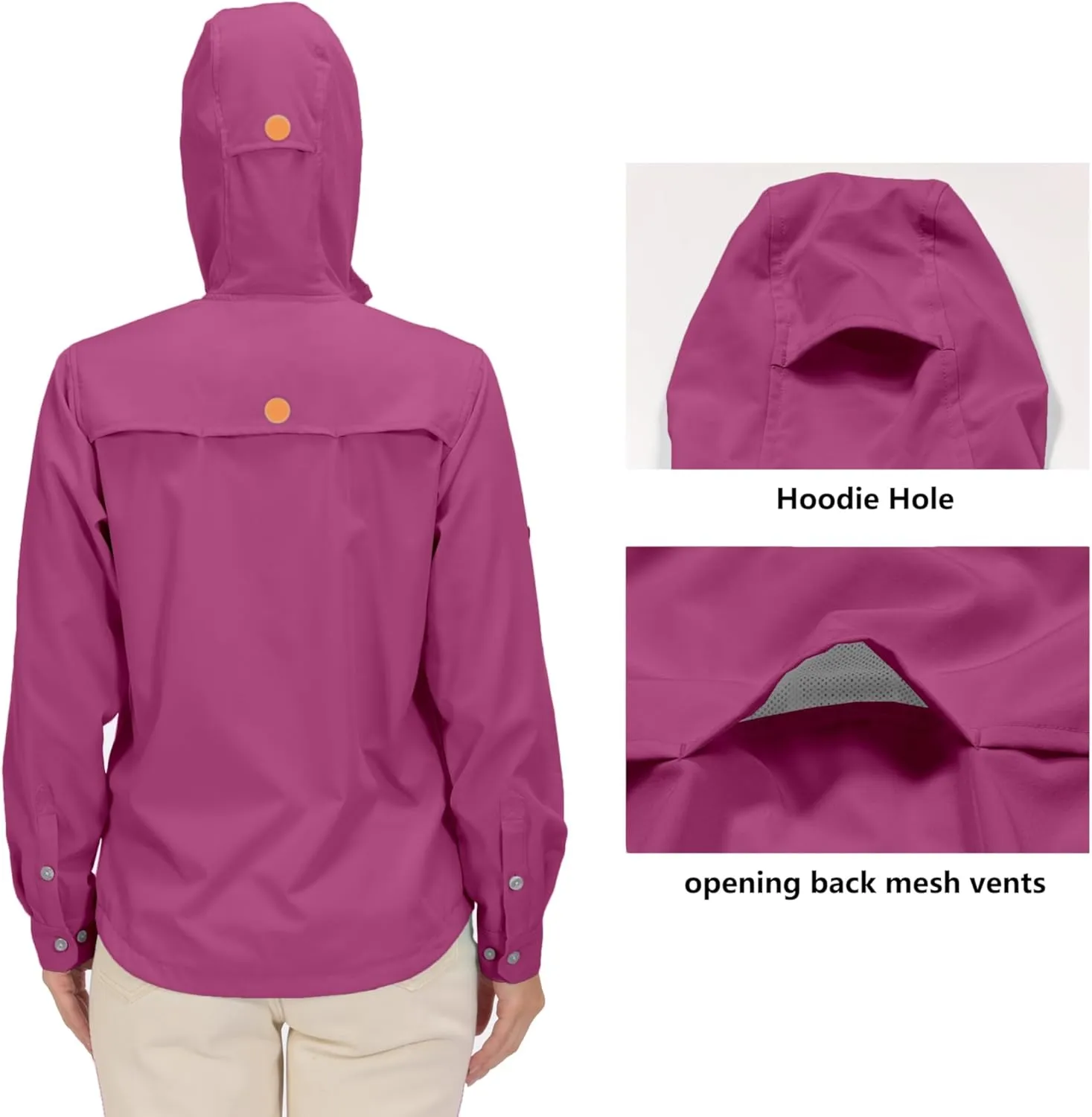Little Donkey Andy Women's Hoodie Long Sleeve Shirt UPF 50  Sun Protection Outdoor Quick Dry Fishing Hiking Shirts