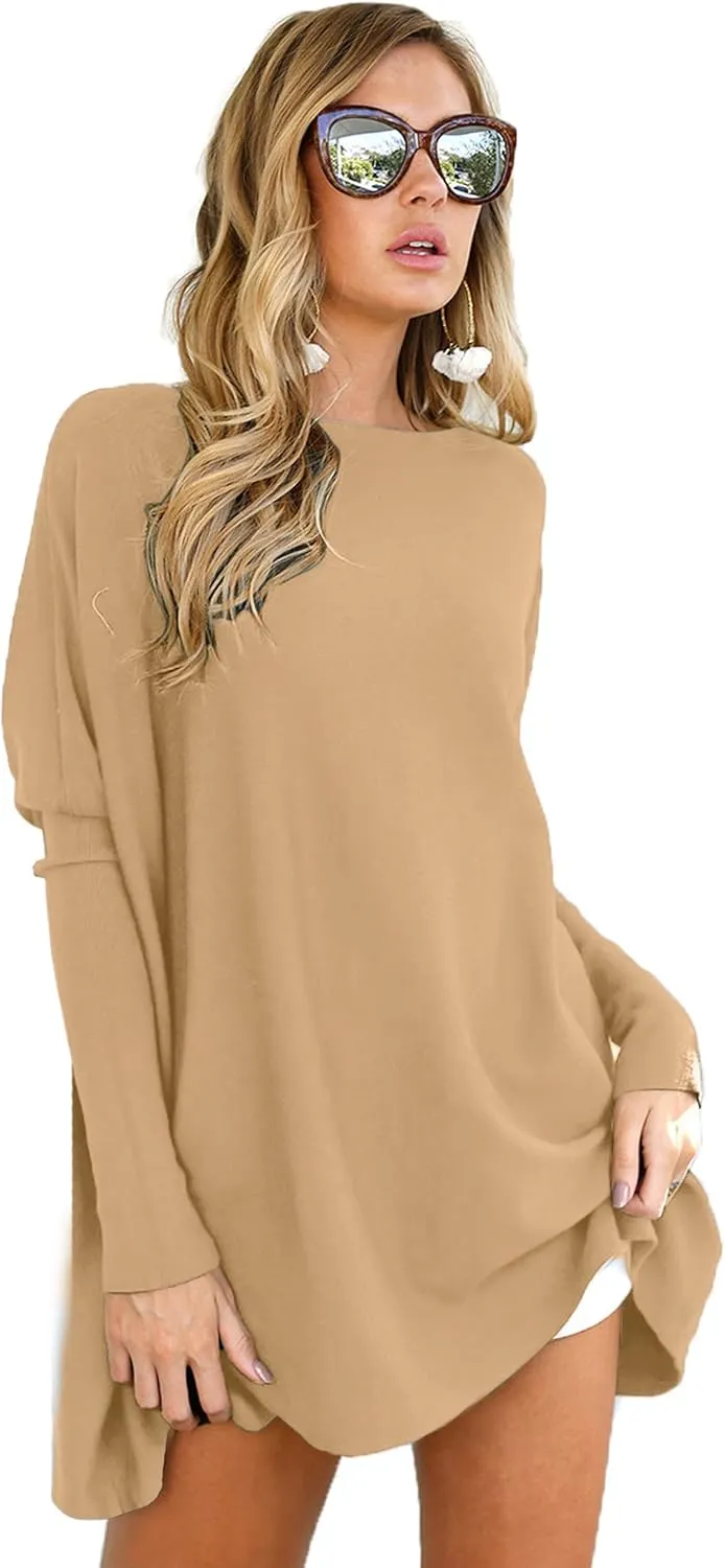 LIYOHON Oversized T Shirts for Women Tunic Tops to Wear with Leggings Long Sleeve Fall Sweaters Dressy Tops