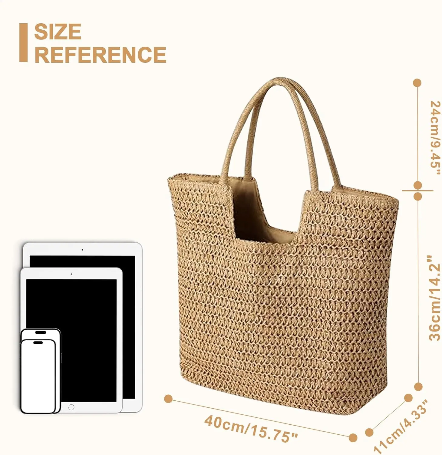Long Keeper Beach Bags for Women Summer Straw Bag with Zipper Woven Shoulder Handbag Beach Tote Bags for Travel Vacation