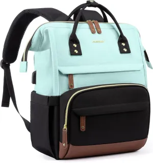 LOVEVOOK Laptop Backpack for Women, 15.6 Inch Work Business Backpacks Purse with USB Port, Large Capacity Nurse Bag College Bookbag for School, Waterproof Casual Daypack for Travel