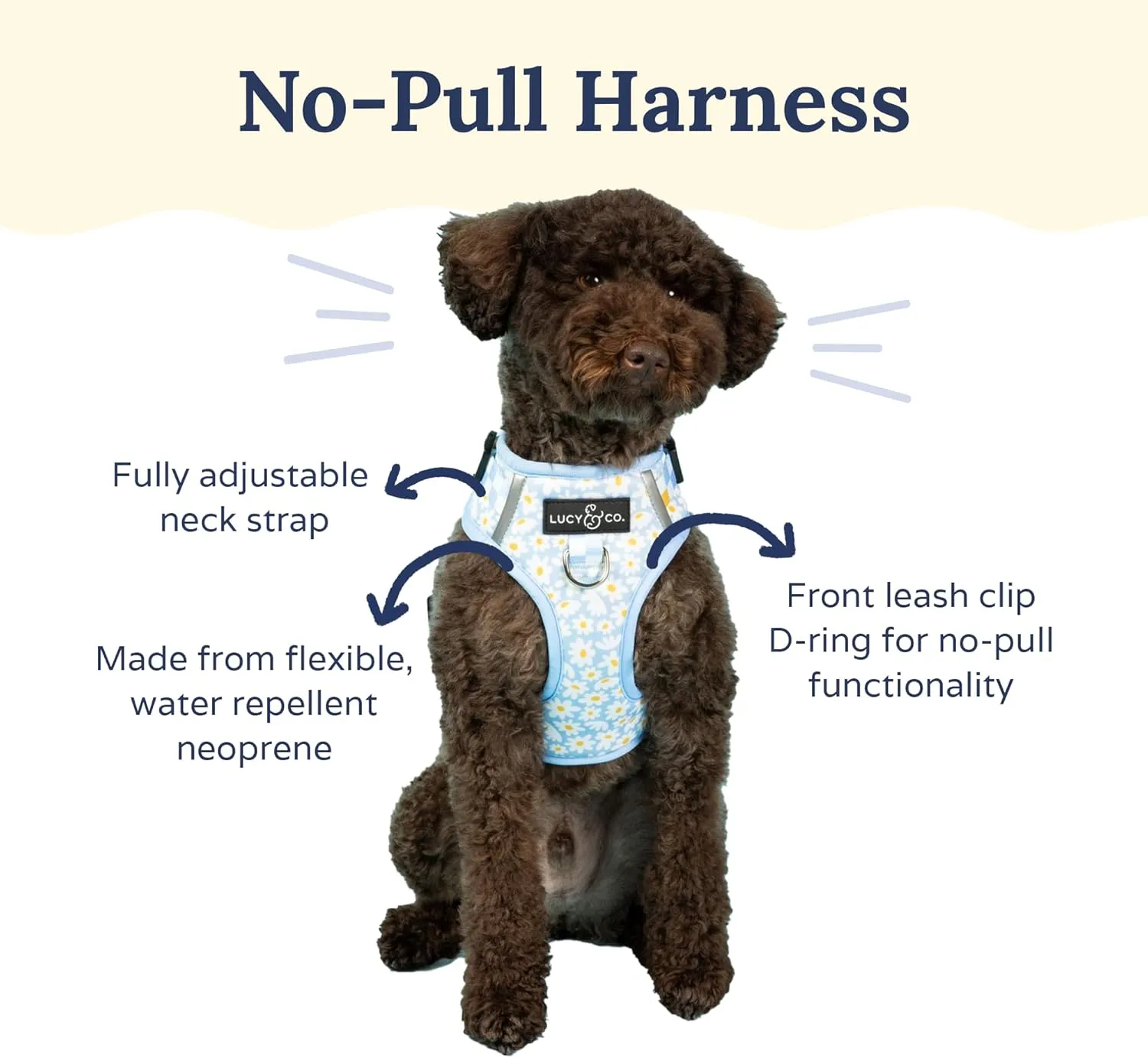 Lucy & Co. The Simply Splendid No-Pull Dog Harness – Size X-Small – Vest to Stop Pulling & Walk Easy – Comfortable Leash Training Product w/Adjustable Chest & Neck Straps