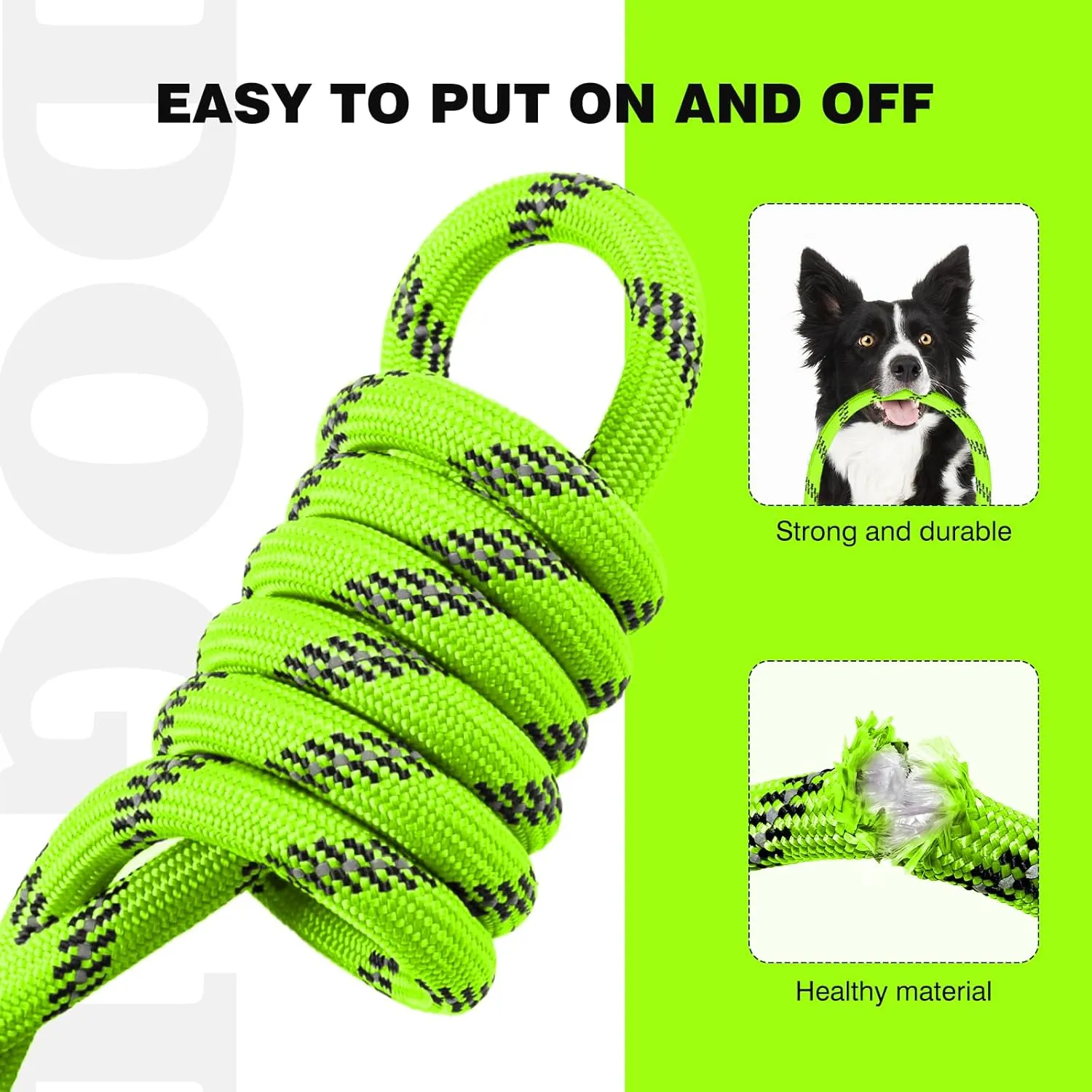 lynxking Slip Lead Dog Leash Reflective, Heavy Duty Comfortable Strong Rope Lead for Large, Medium Dogs, No Pull Pet Training (Light Green, Large 1/2in x 6ft-Slip Lead)