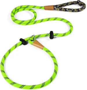 lynxking Slip Lead Dog Leash Reflective, Heavy Duty Comfortable Strong Rope Lead for Large, Medium Dogs, No Pull Pet Training (Light Green, Large 1/2in x 6ft-Slip Lead)