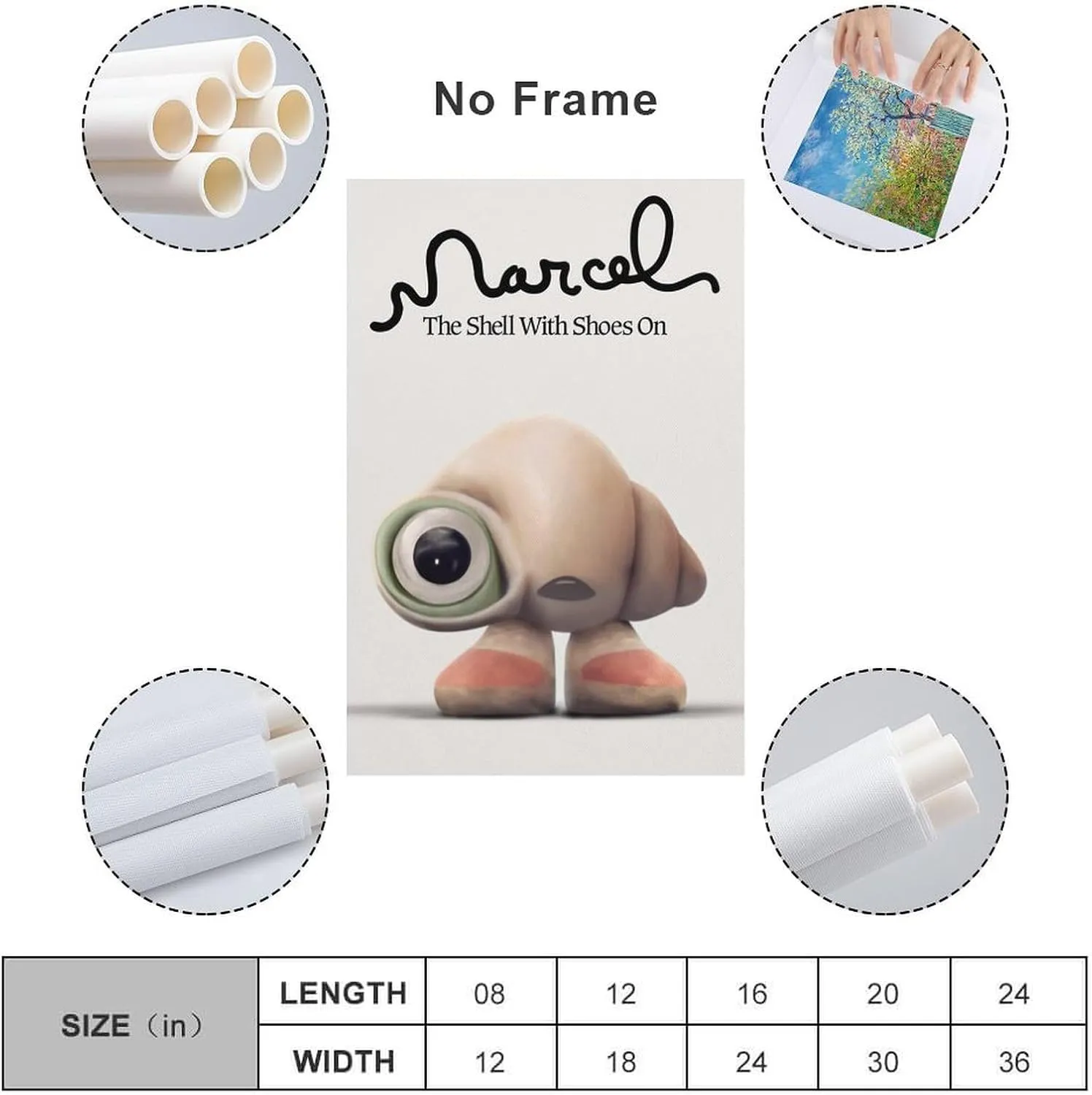 Marcel The Shell with Shoes On Art Movie Poster Canvas Art Poster And Wall Art Picture Print Modern Family Bedroom Decor Posters 08x12inch(20x30cm)
