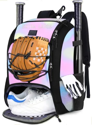 MATEIN Baseball Backpack, Softball Bat Bag with Shoes Compartment for Youth, Boys and Adult, Lightweight Baseball Bag with Fence Hook Hold TBall Bat, Batting Mitten, Helmet, Caps, Teeball Gear