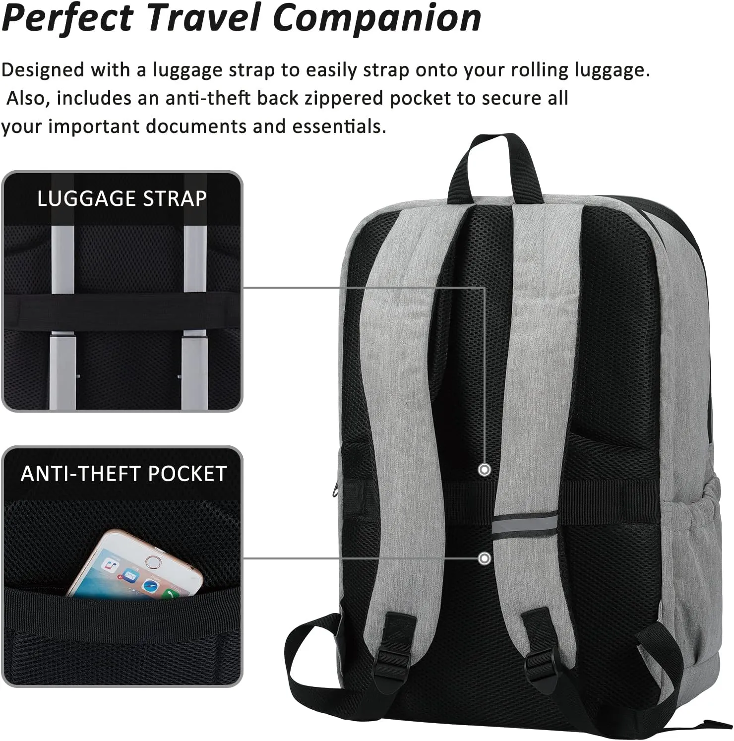 MAXTOP Travel Laptop Backpack with USB Charging Port Anti-Theft[Water Resistant] College Bookbag Fits 18.4 Inch Laptop