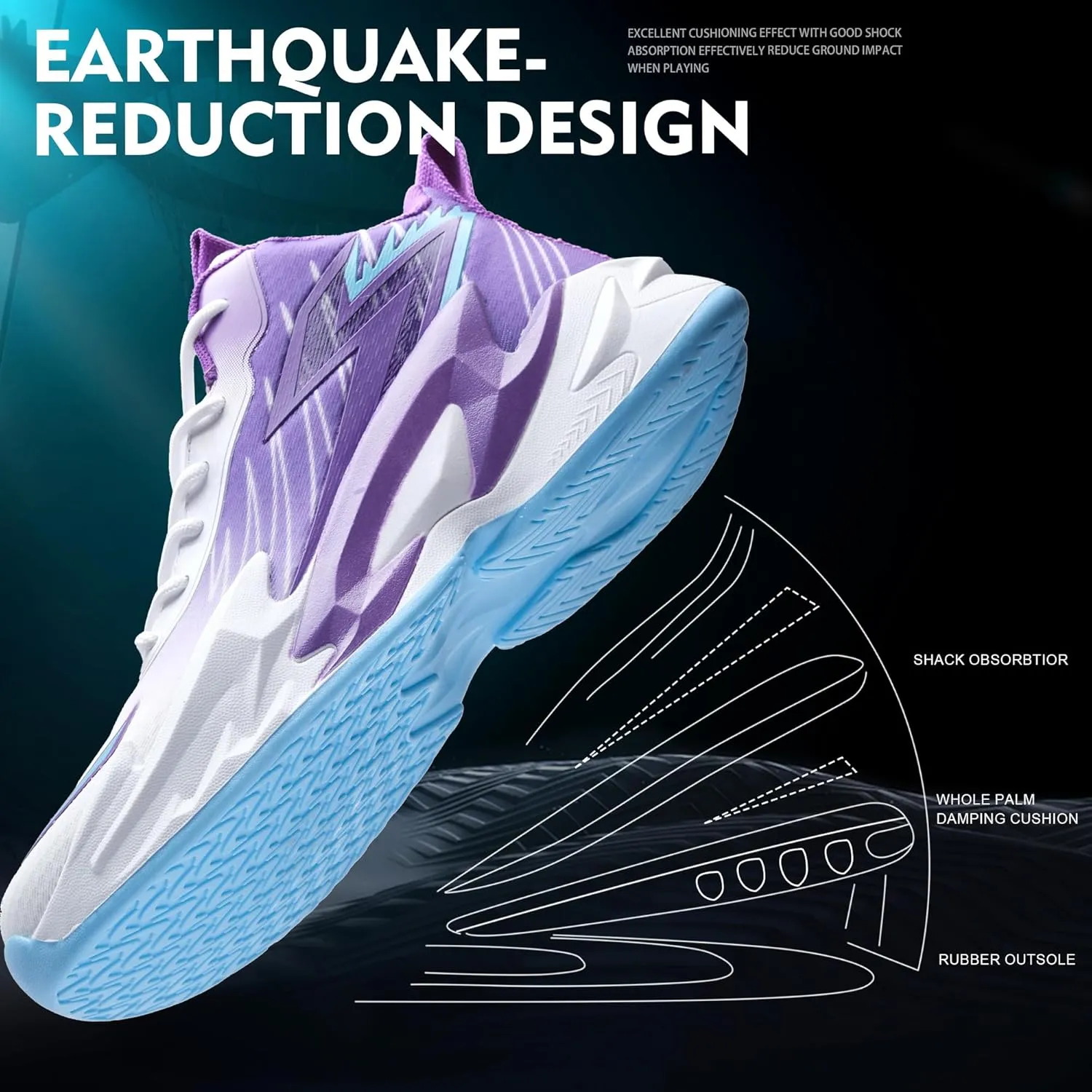 Men Graffiti Basketball Shoes High-Top Sports Shoes Anti-Slip Rubber Soles Indoor Outdoor Sports Running Training Streetwear