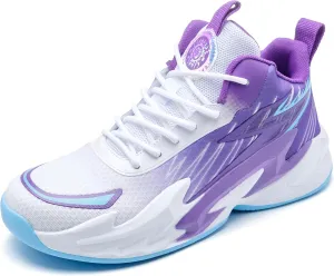 Men Graffiti Basketball Shoes High-Top Sports Shoes Anti-Slip Rubber Soles Indoor Outdoor Sports Running Training Streetwear