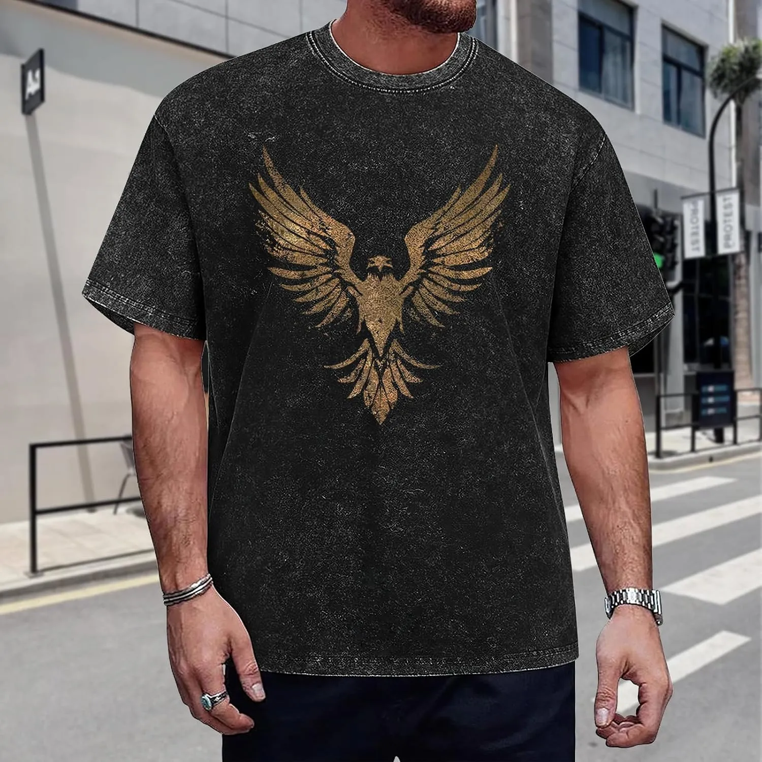 Men Vintage Graphic Tees Washed Oversized Skull 3D Printed T-Shirts Casual Streetwear Shirt Summer Tops