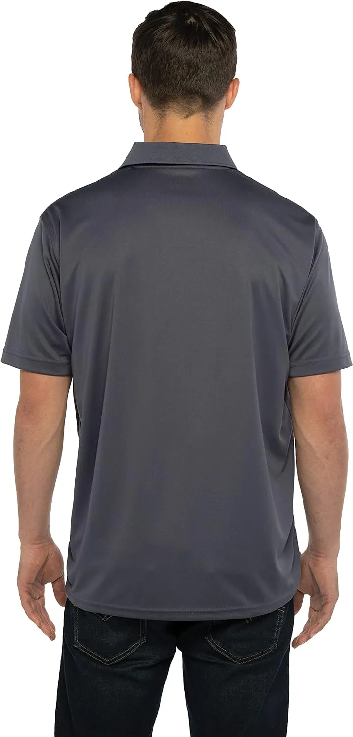Men's Dark Gray Collegiate Premium Moisture Wicking Icon Polo