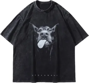 Men's Graphic Tees Shirt Unisex Cotton Oversized T-Shirt Short Sleeve Vintage Streetwear Casual Tee Top