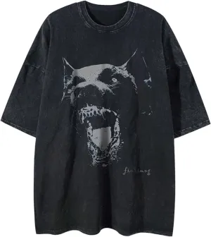 Men's Graphic Tees Shirt Unisex Cotton Oversized T-Shirt Short Sleeve Vintage Streetwear Casual Tee Top